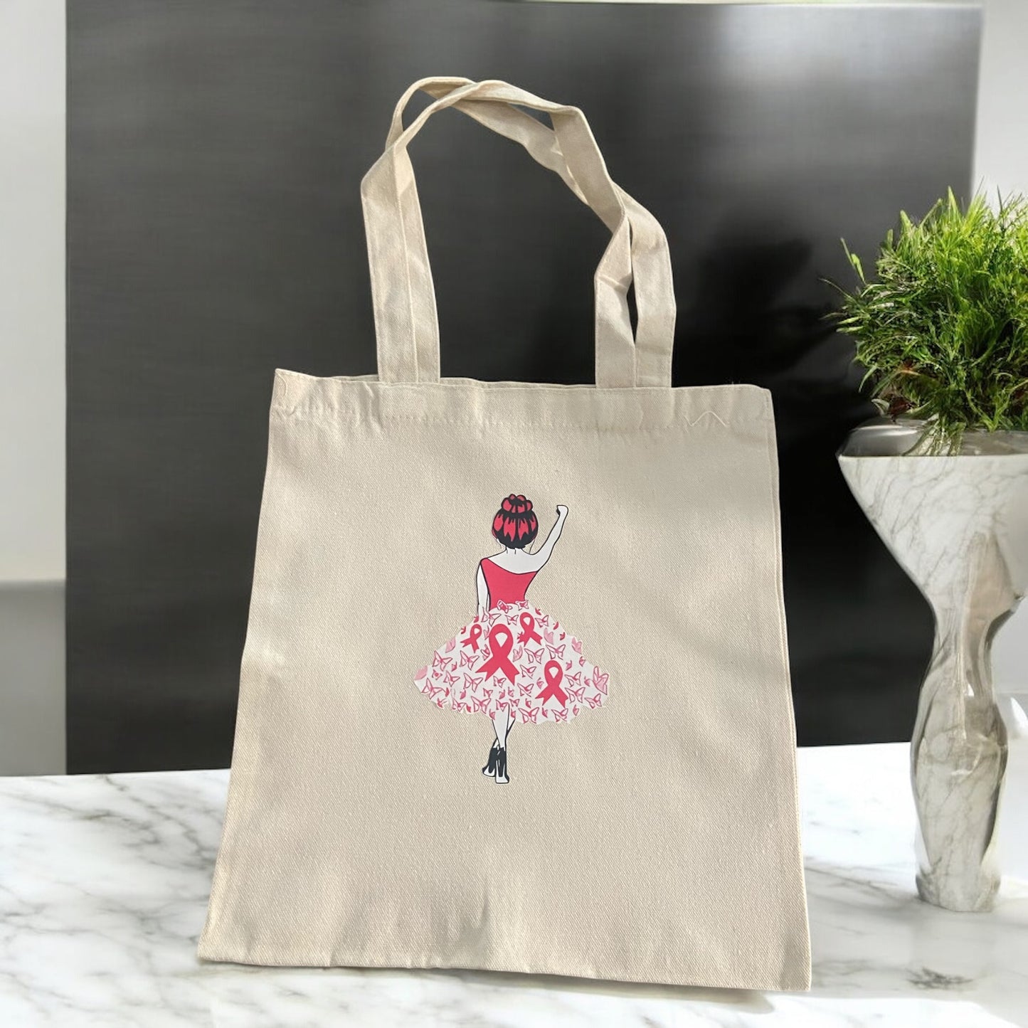 Breast Cancer Canvas Tote